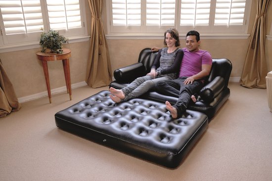 Bestway Canapé gonflable multifonctionnel 5-en-1 - 2 personnes - Capacité : 300 kg - 188 cm x 152 cm x 64 cm