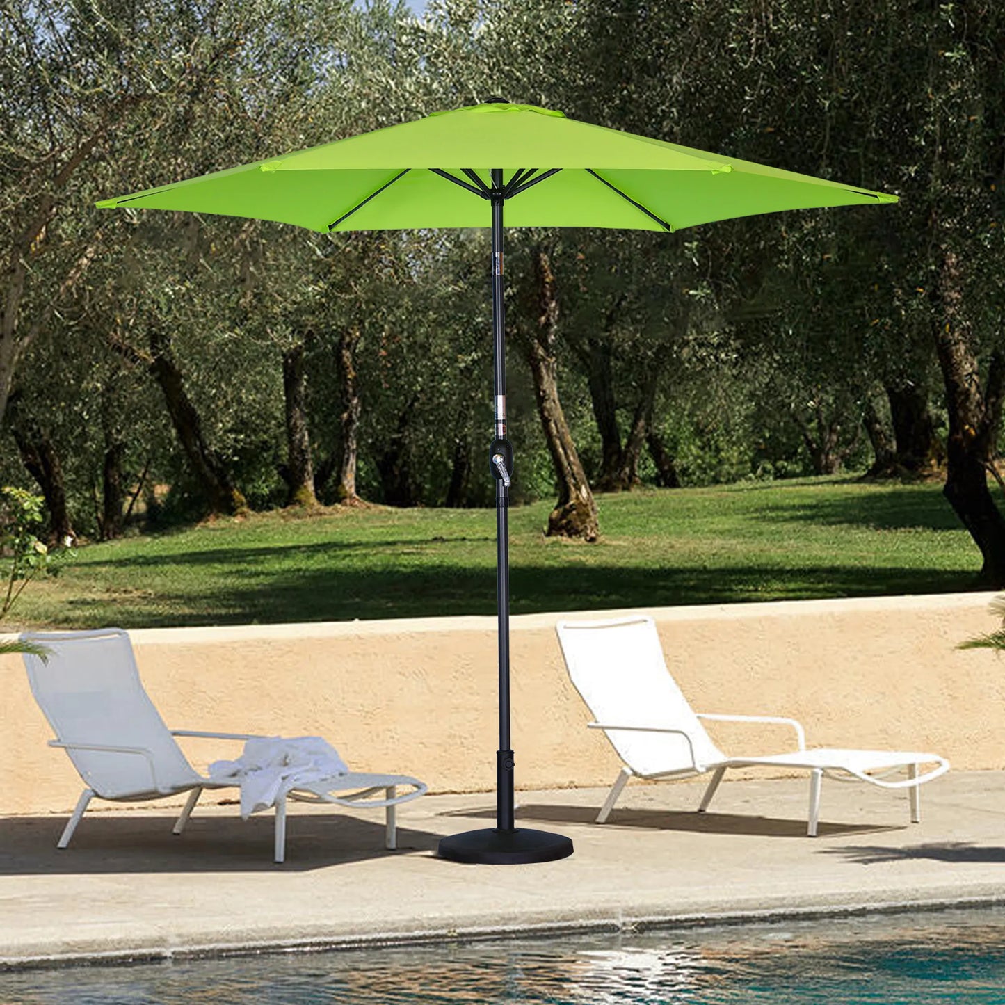 Parasol Angel Living 300 cm - rond - vert - armature en aluminium - toile en polyester 180 g/m² - UV50+