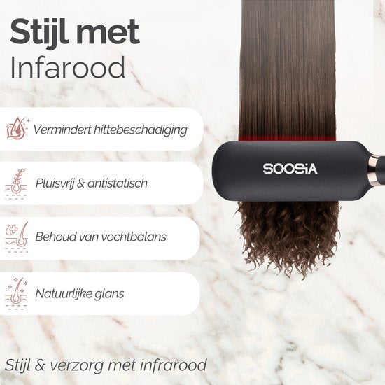 Soosia Infrared Styler - Lisseur infrarouge à plaques extra larges 5 cm - Technologie infrarouge - Pour des cheveux lisses et brillants