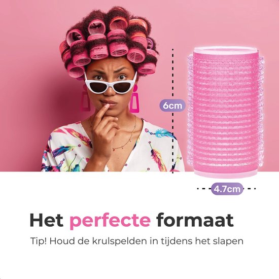 Boucles - 12 pack - 8 clips inclus - Rouleaux adhésifs - Autocollants - Boucles sans chaleur - Cheveux - Rouleaux - Boucles de cheveux - Boucles sans chaleur - Grandes