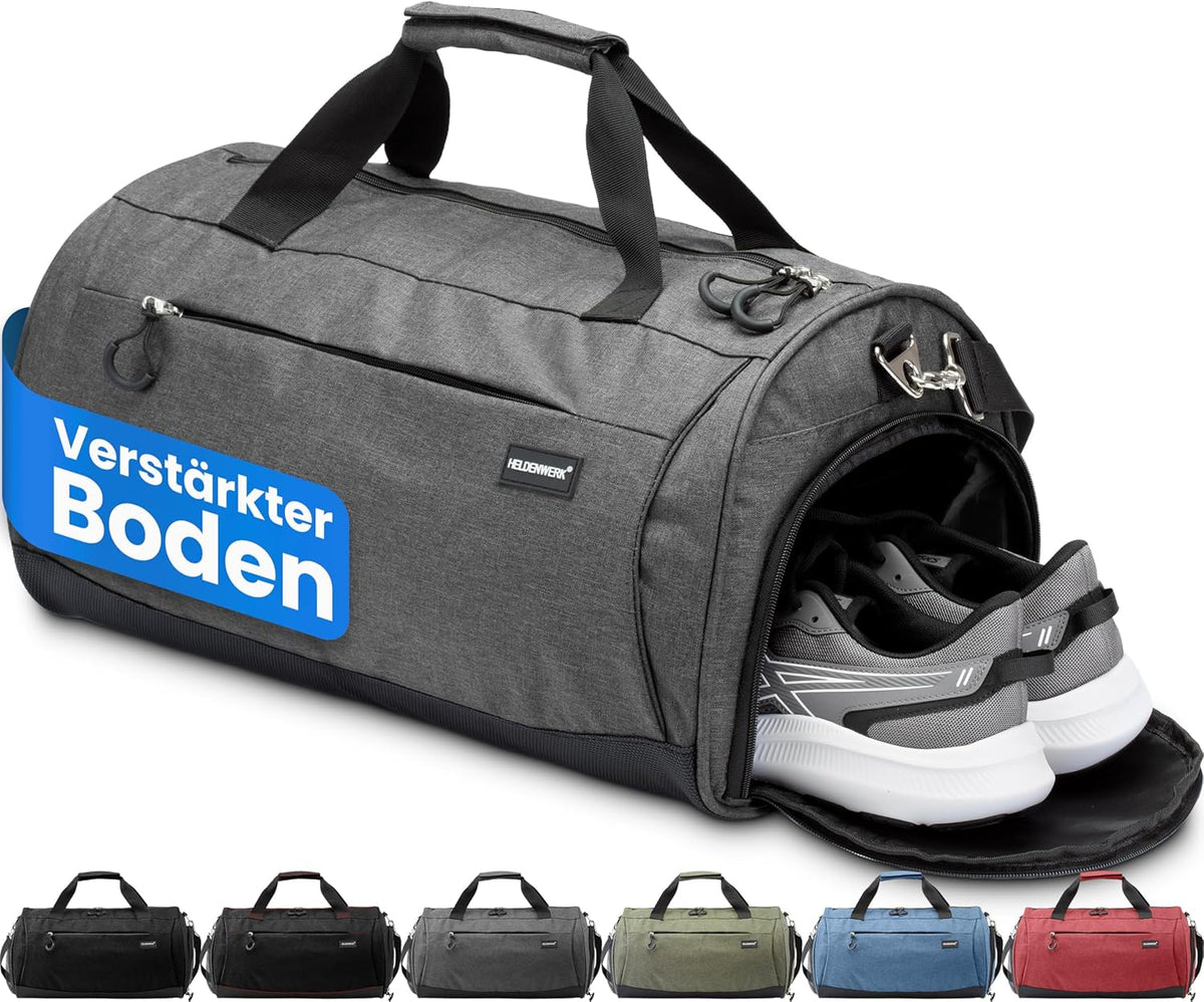 Sac de sport Heroic - Compartiment à chaussures - 50L - 58x31x31cm - Gris