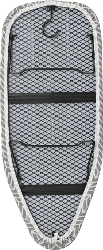 STAUS&BACH Ironiq - Petite planche à repasser de table (100 % coton) avec crochet de suspension - Dimensions : 76,5 x 30,5 cm - Mini planche à repasser - Pour les voyages - Gris