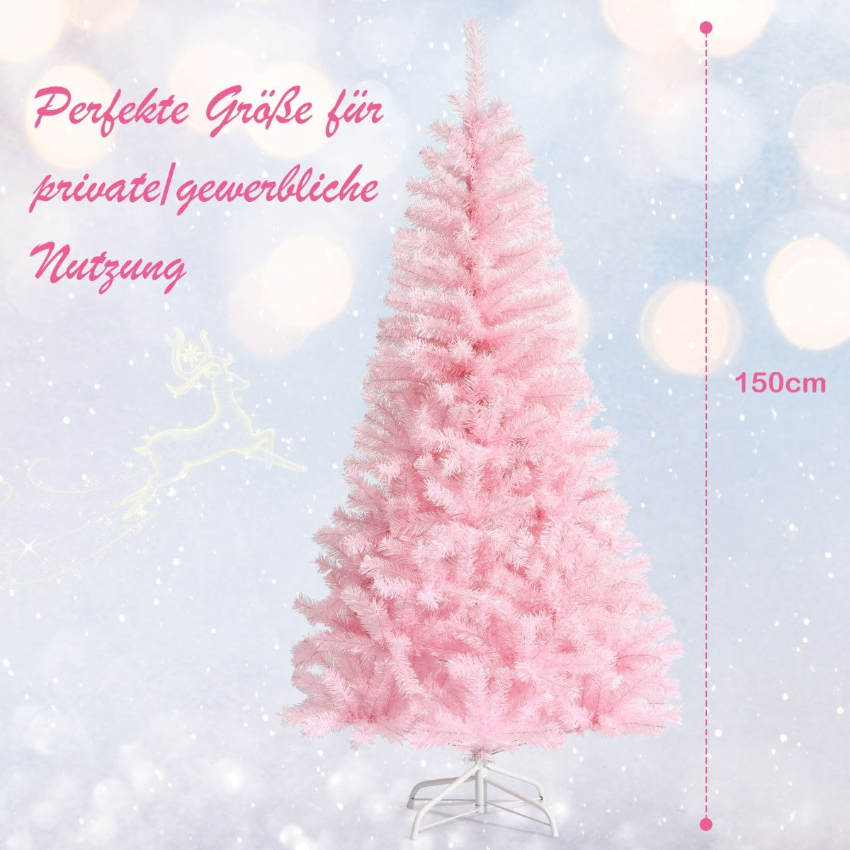 Coast 150 cm sapin de Noël rose avec paillettes colorées