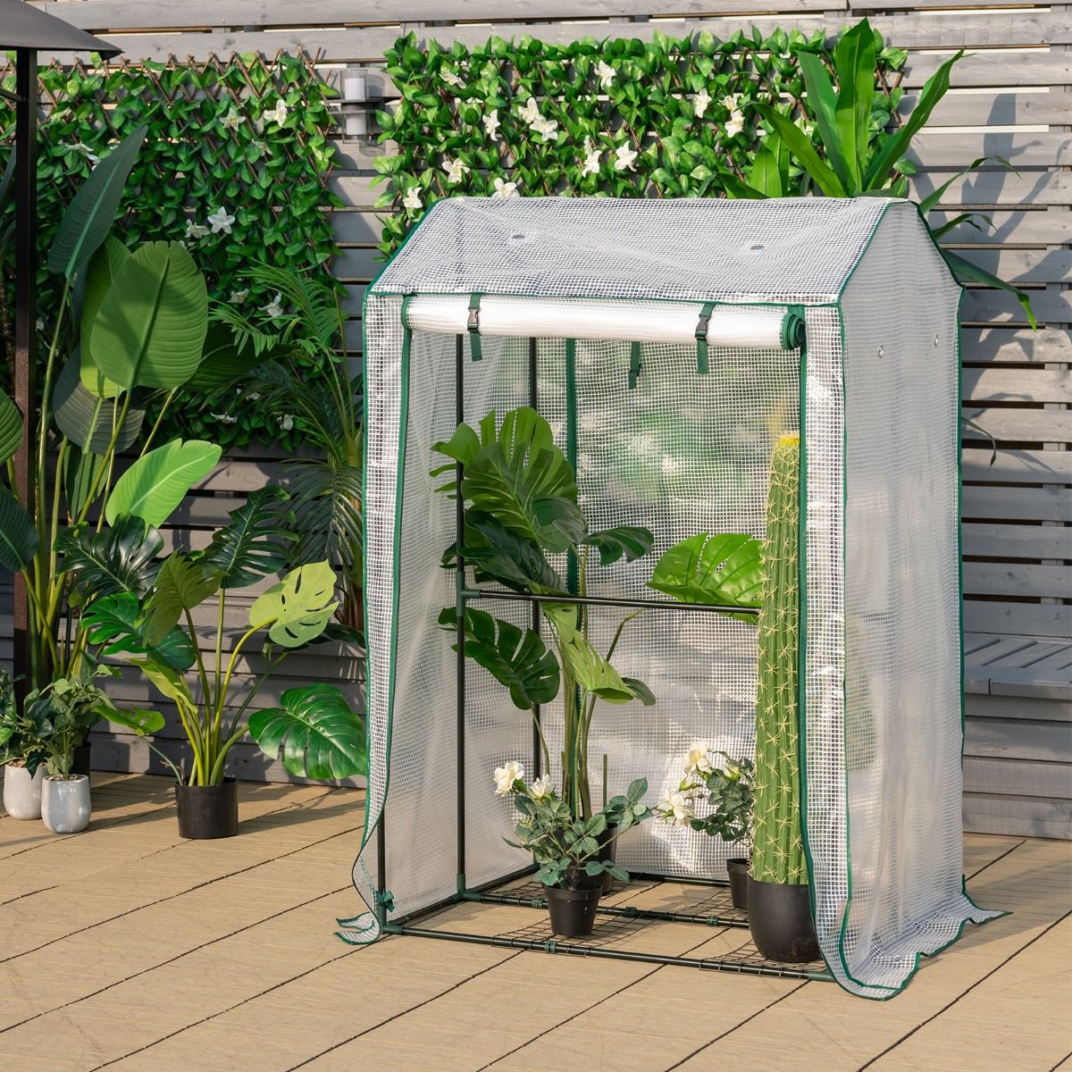 Serre Coast Garden - 2 portes roulantes - avec fermeture éclair - 100 x 81 x 150 cm