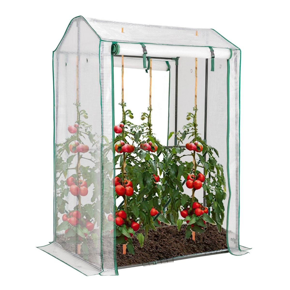 Serre Coast Garden - 2 portes roulantes - avec fermeture éclair - 100 x 81 x 150 cm