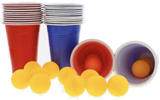 Jeu de boisson Beer Pong - 24 gobelets et 24 balles