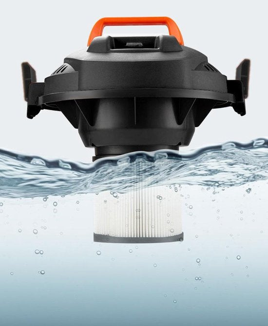 Fuegobird - Aspirateur électrique eau et poussière - Puissance de 2 000 W - Grande capacité de 18 L - Cordon de 4 m - Raccord pour soufflerie - 7 accessoires - Tuyau en plastique de 1,6 m - Filtre HEPA - Aspirateur de chantier - Aspirateur en acier inoxyd
