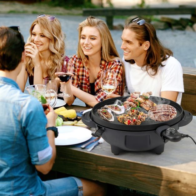 Coast Electric 2-in-1 barbecue & table grill - Ø 40 cm grill noir avec support amovible (63 × 100 cm)