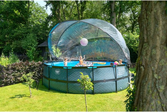 EXIT Abri de piscine ECO ø488 cm - Dôme de piscine - Universel - Accessoire de piscine - Résistant aux intempéries