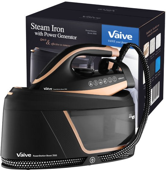 VAIVE PowerStation Boost 3100 Fer à vapeur avec générateur de vapeur - Fer à repasser - Fers à vapeur - 3100W - Station - Réservoir d'eau 2L