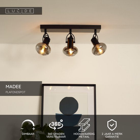 Lucide MADEE - Spot de plafond (lampe de plafond) - 3xE14 - Noir