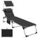 Chaise longue en aluminium Aurelie de tectake, noire – 60 x 189 cm – Pliable avec pare-soleil