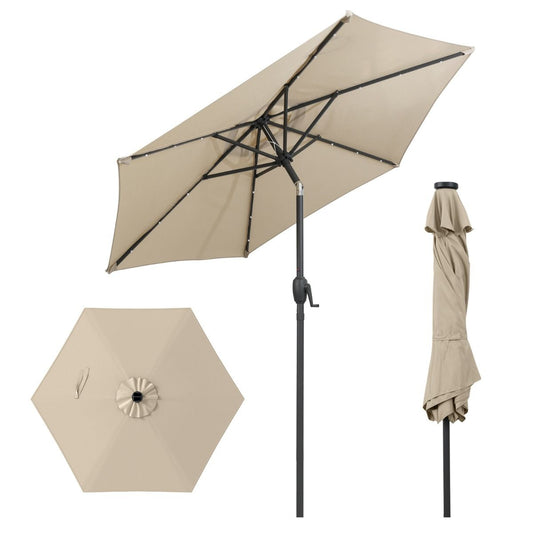 Coast Sunshade with LED Light Beige - 230 x 230 x 225 cm - Fonctionne à l'énergie solaire