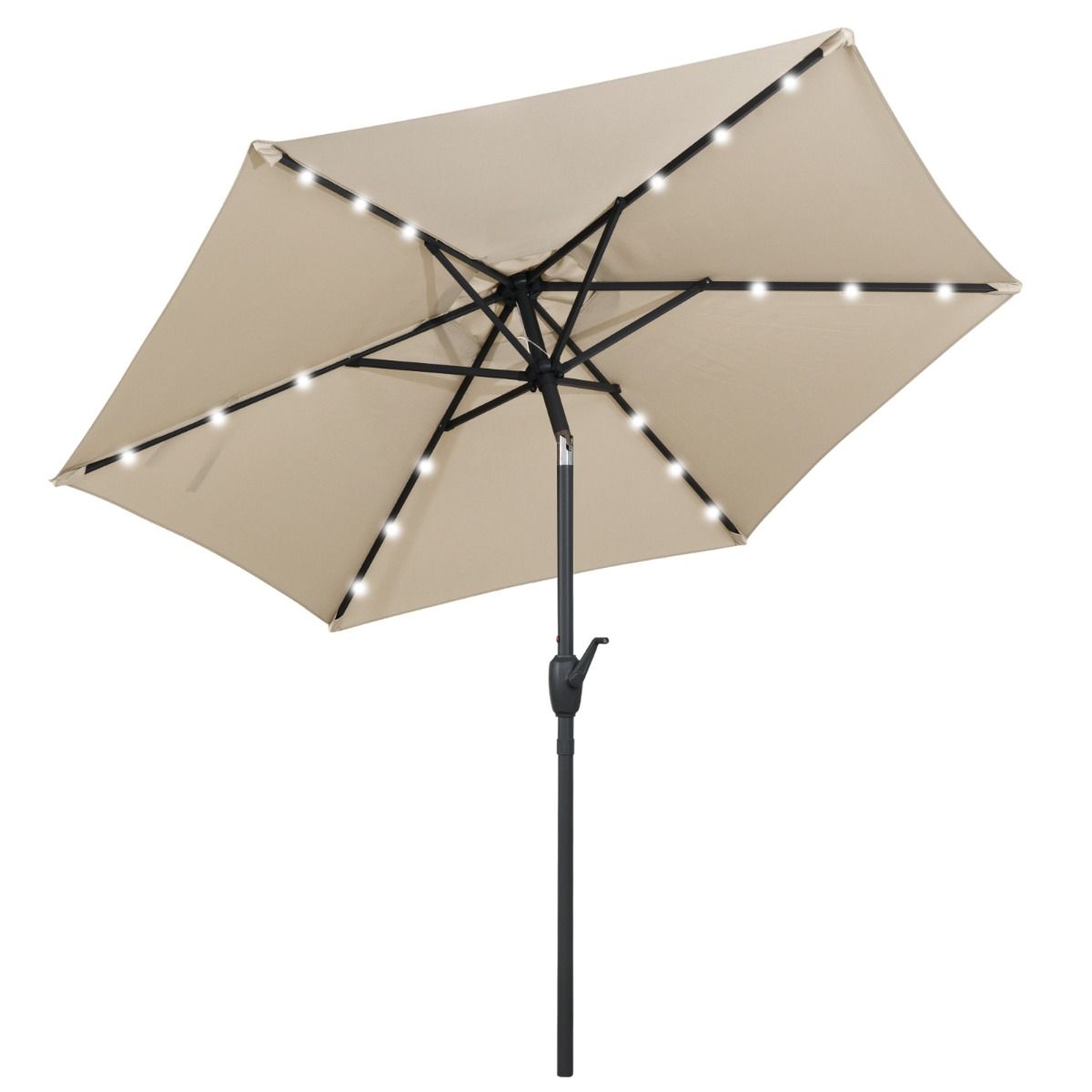 Coast Sunshade with LED Light Beige - 230 x 230 x 225 cm - Fonctionne à l'énergie solaire