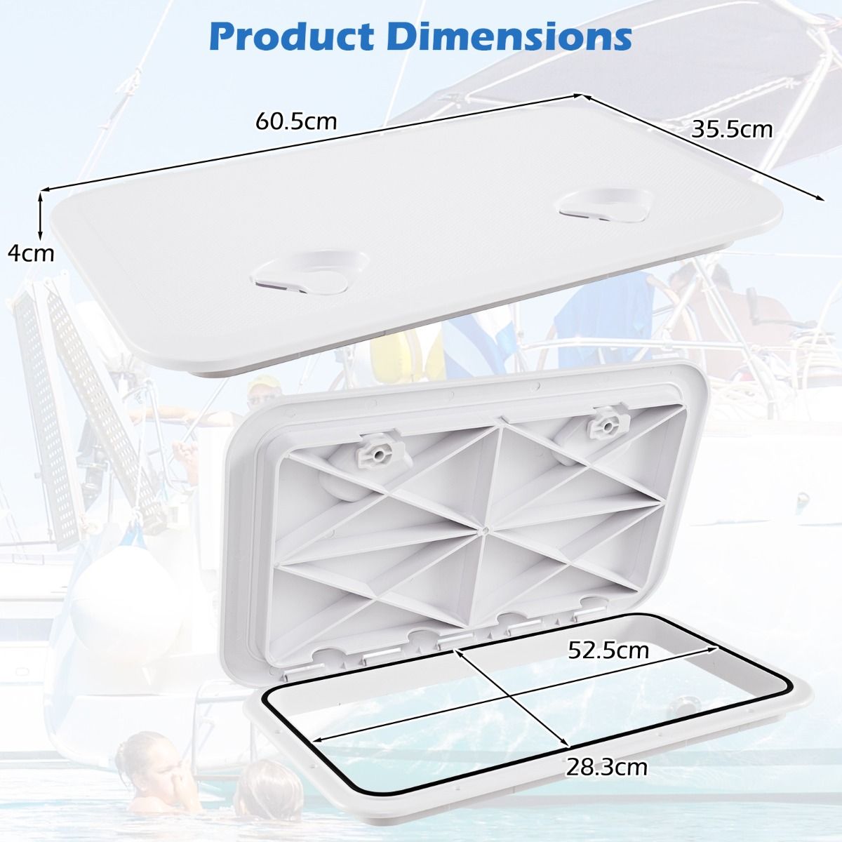 Trappe de bateau Coast - Plastique ABS - 61 x 36 x 4 cm - Blanc