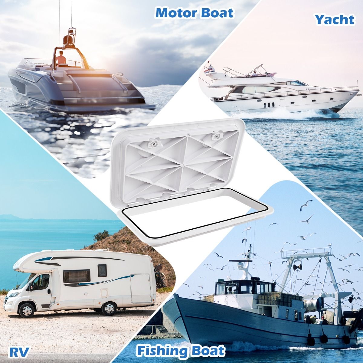 Trappe de bateau Coast - Plastique ABS - 61 x 36 x 4 cm - Blanc