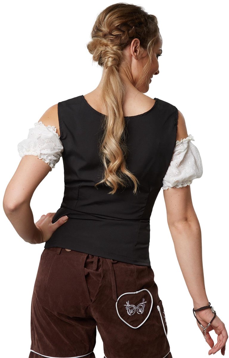 Dressforfun - Costume Blouse Sissi - Blouse Dirndl avec encolure Carmen, dentelle et détails en dentelle - Oktoberfest Dress Up - Taille L
