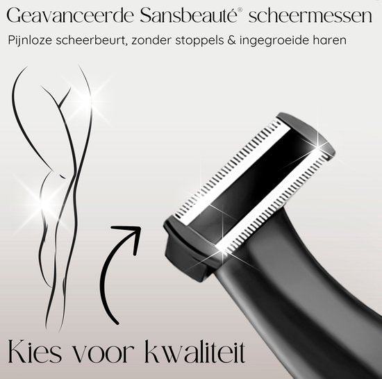 Tondeuse bikini 4 en 1 - Sansbeauté® - Visage - Aisselles - Jambes - Maillot - Tondeuse à sourcils - Epilation visage femmes - Zone intime - Ladyshaves Bikini - Epilateur électrique
