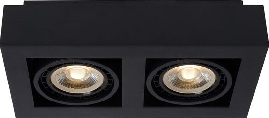 Lucide ZEFIX - Spot de plafond (lampe de plafond) - LED « Dim to warm » - GU10 (ES111) - 2x12 W 2200 K/3000 K - Noir