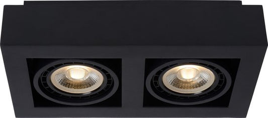 Lucide ZEFIX - Spot de plafond (lampe de plafond) - LED « Dim to warm » - GU10 (ES111) - 2x12 W 2200 K/3000 K - Noir