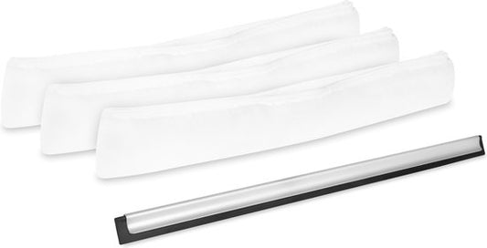 VONROC Kit de remplacement pour la tête de nettoyage de vitres 2-en-1 TB802AA - 3x chiffons de nettoyage de vitres en microfibre - 1x balai d'essuie-glace