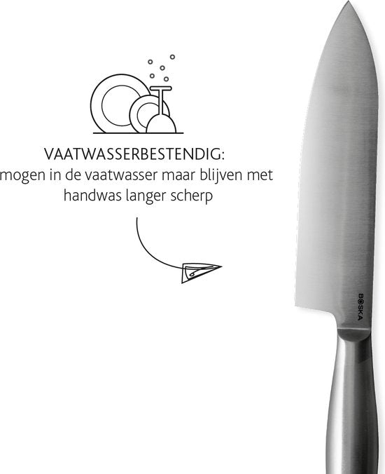 Boska Knife Set Copenhagen - 5 couteaux de cuisine - Pour tout type d'aliments - Design unique - Lavable au lave-vaisselle - acier inoxydable
