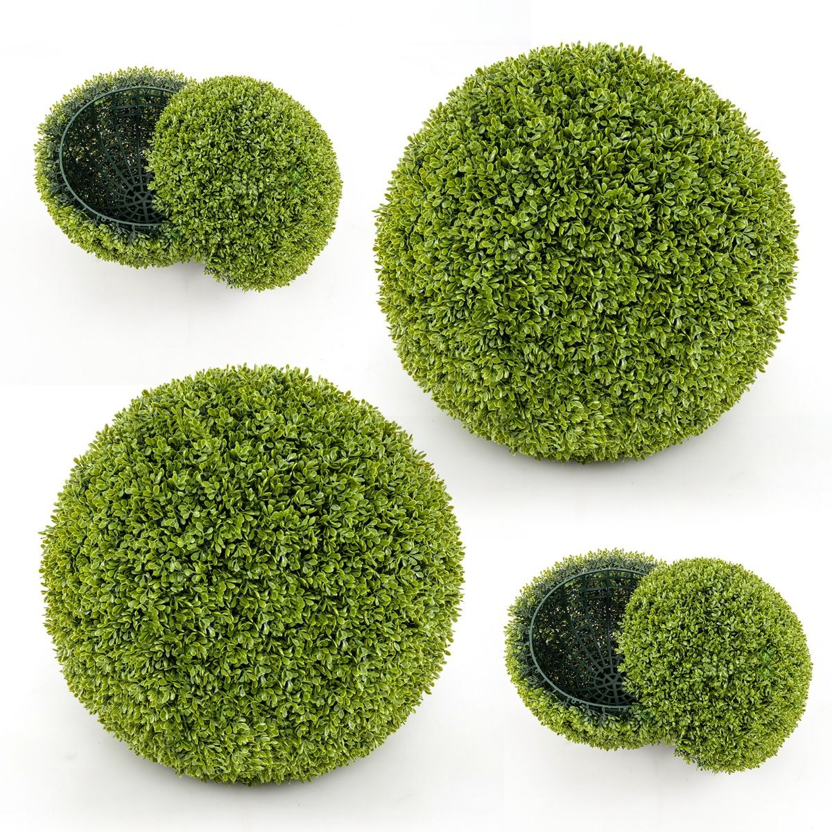 Coast 2 Pièces Bulbes Buxus Artificiels Réalistes Ø 40 & 50 cm - Vert résistant aux UV et à l'eau - Plantes Bulbes Décoratives pour l'Intérieur et l'Extérieur