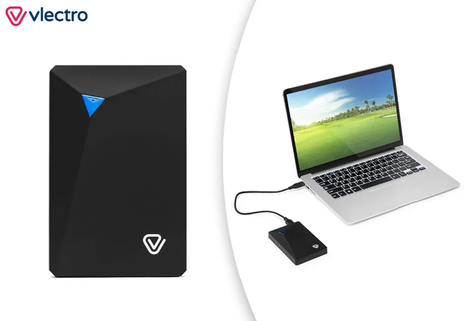 Disque dur externe Vlectro - 1 000 Go - USB 3.0 - Aluminium - Résistant aux chocs