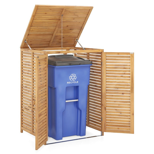 Coast Wooden Waste and Tool Storage 120L for Outdoors - Natural - 86 x 70 x 114 cm