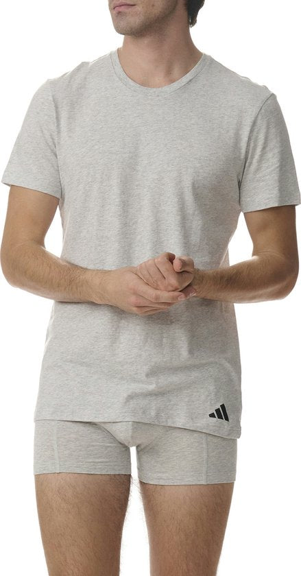 T-shirt à col rond adidas Sportswear, lot de 3 - Active Core Cotton - Sous-vêtements pour hommes - noir/blanc/gris chiné