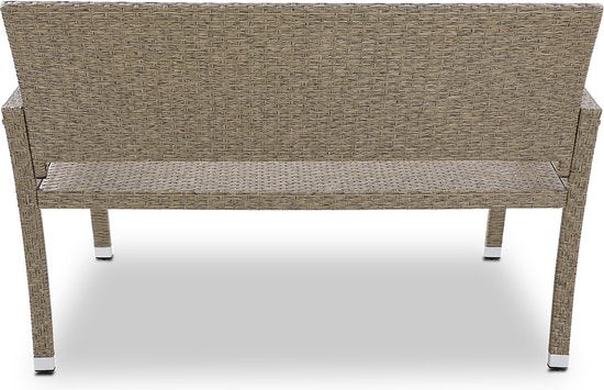 Banc de jardin Casaria Polyrattan - 2 places résistant aux UV - Beige