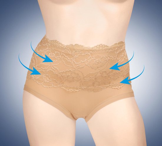 Slip correcteur de silhouette - sous-vêtements de maintien - slip femme lot de 2 - beige l/xl