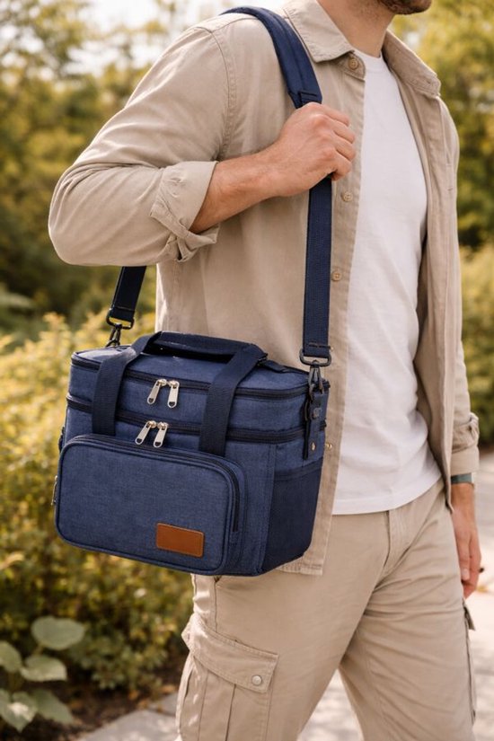Sac isotherme Ceruzo 14 L – Sac-repas isotherme – Double compartiment – Bleu