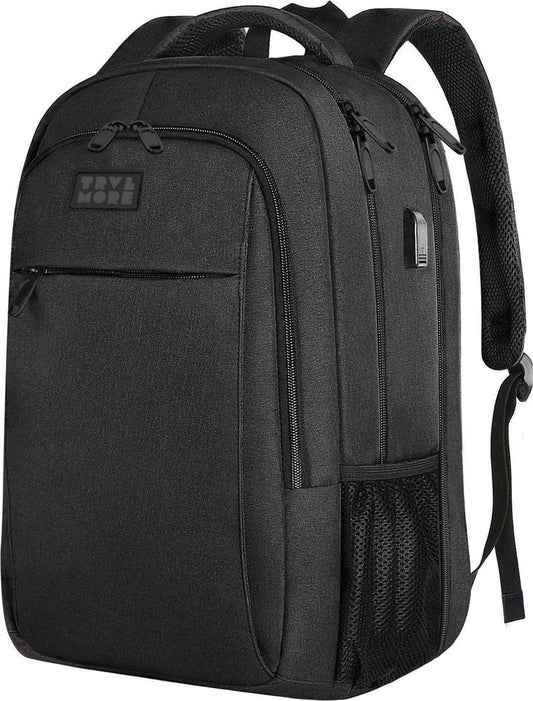 TRVLMORE Sac à dos - 36L - 17.3 inch - Sac à dos pour ordinateur portable - Sac d'école - Unisex - Splashproof Black