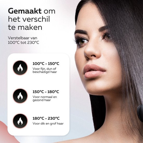 Beeperfect® Straightener Pro Straight - Lissage et bouclage - Lisseurs - Lisseur à cheveux - 80℃ à 230℃ - Tapis chauffant inclus