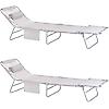 SoBuy 2 jeux de chaises longues réglables pour l'extérieur, OGS35-MIx2