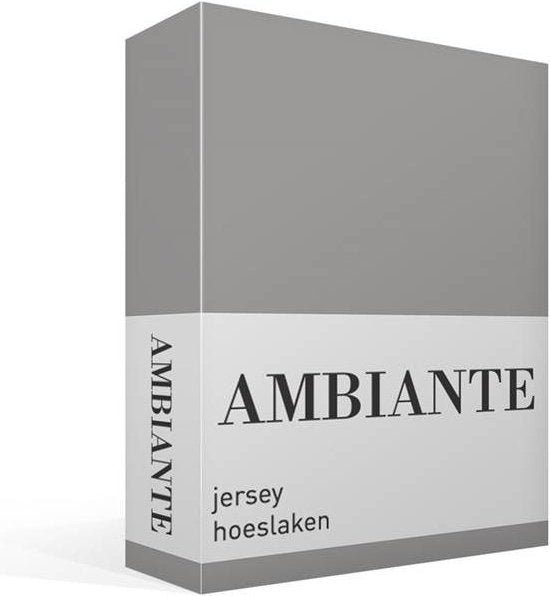 Ambiante Jersey - Drap-housse - 160 x 200/210 - Gris