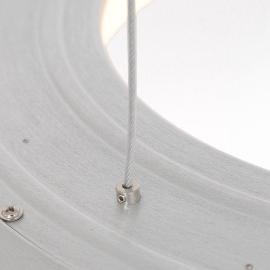 Suspension Ringlede 2695ZI argentée, ronde, 48 cm, hauteur réglable, en plastique et acier, design moderne Steinhauer pour usage intérieur