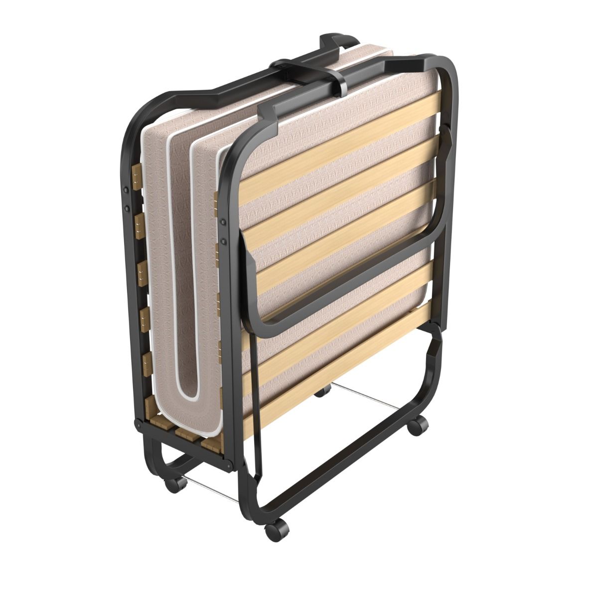 Coast Folding Bed - Single - 200 x 90 x 41 cm - Matelas inclus - Beige & Black