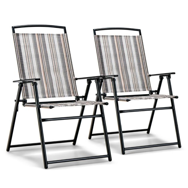 Coast Garden Chairs - Pliantes - Ergonomiques - Portatives - 51 x 61.5 x 92 cm - Gris