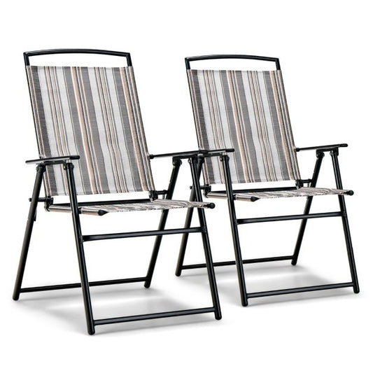 Coast Garden Chairs - Pliantes - Ergonomiques - Portatives - 51 x 61.5 x 92 cm - Gris