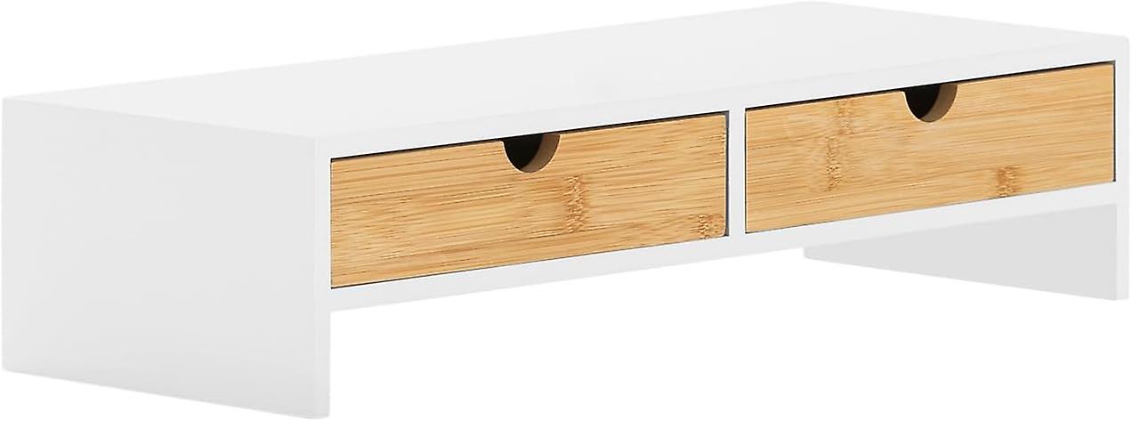 SoBuy - Support de moniteur : confortable et fonctionnel - 47 x 18 x 11 cm - blanc