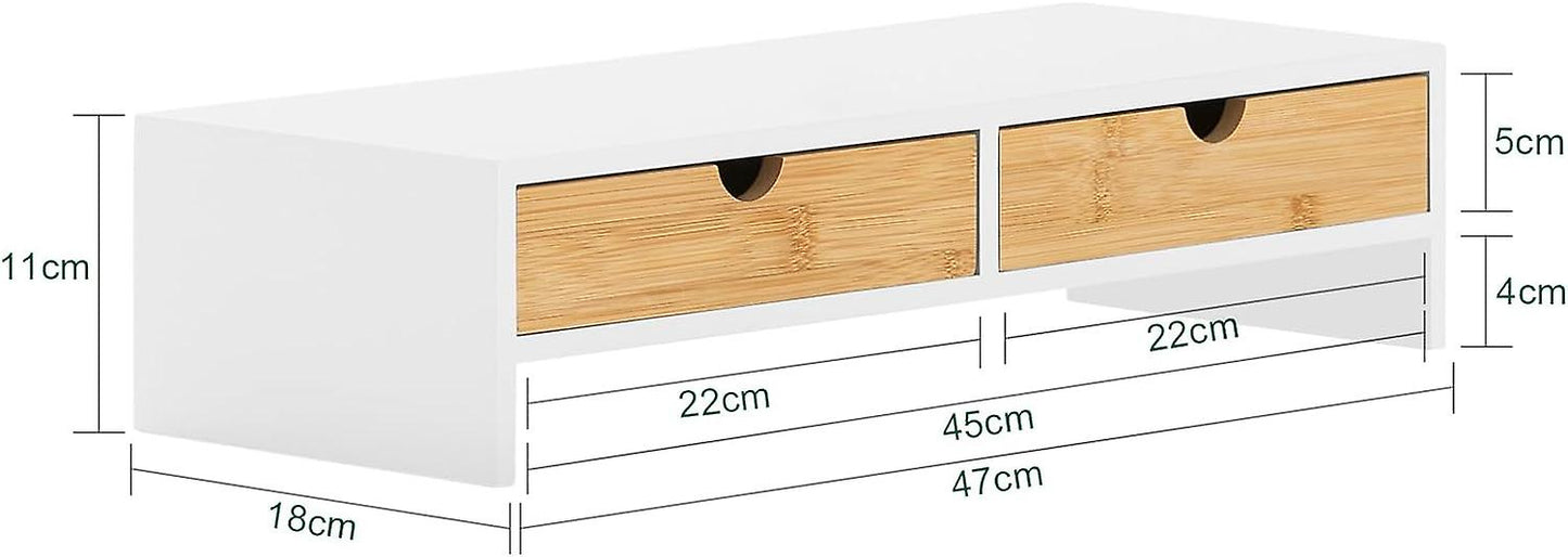 SoBuy - Support de moniteur : confortable et fonctionnel - 47 x 18 x 11 cm - blanc
