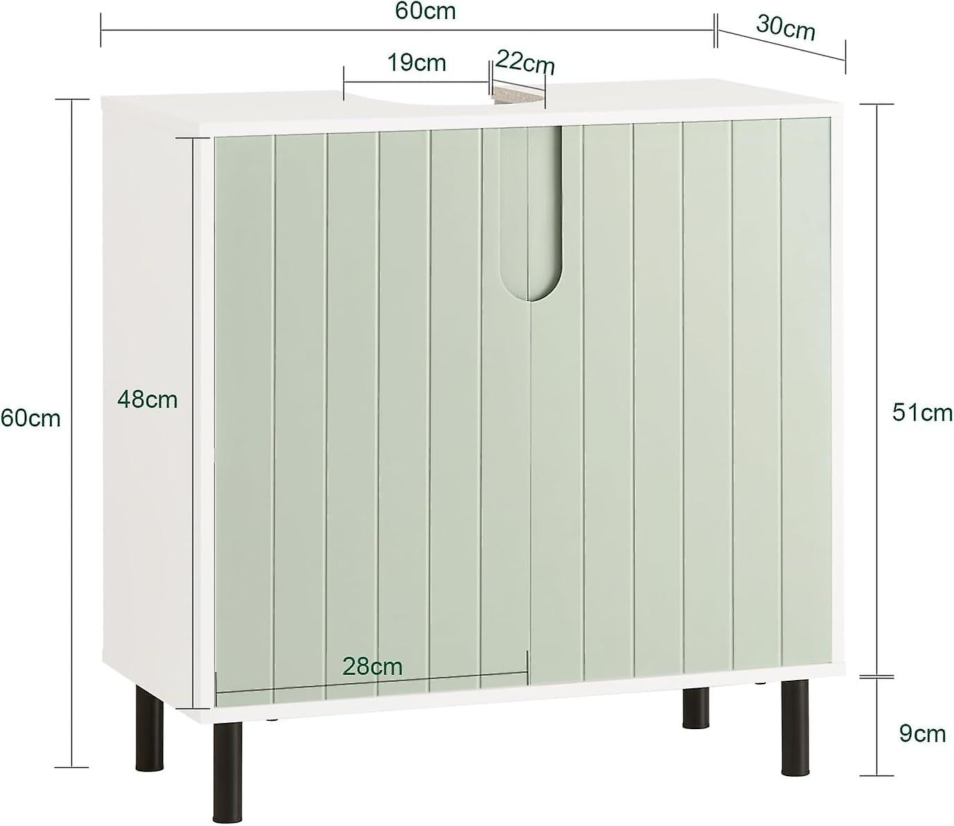 SoBuy - Meuble bas - Frais et Moderne - 60 x 30 x 60 cm - Blanc et Vert Clair