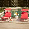 Lot de 2 Chaises Longues - SoBuy - Pliables Position réglable - Transat de Jardin - Rouge