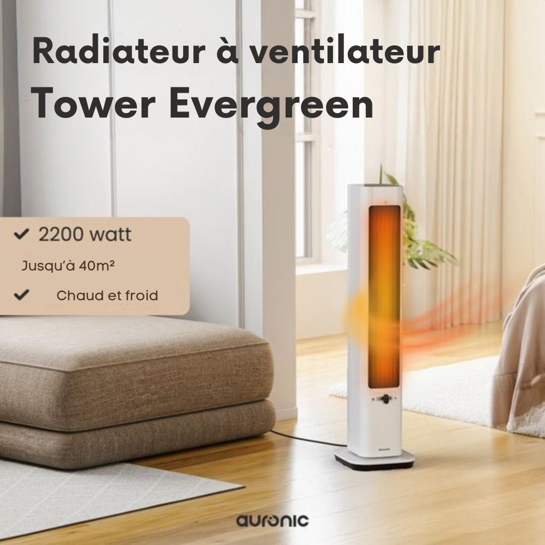 Réchaud électrique Auronic - céramique - Chauffage 2200W - Blanc