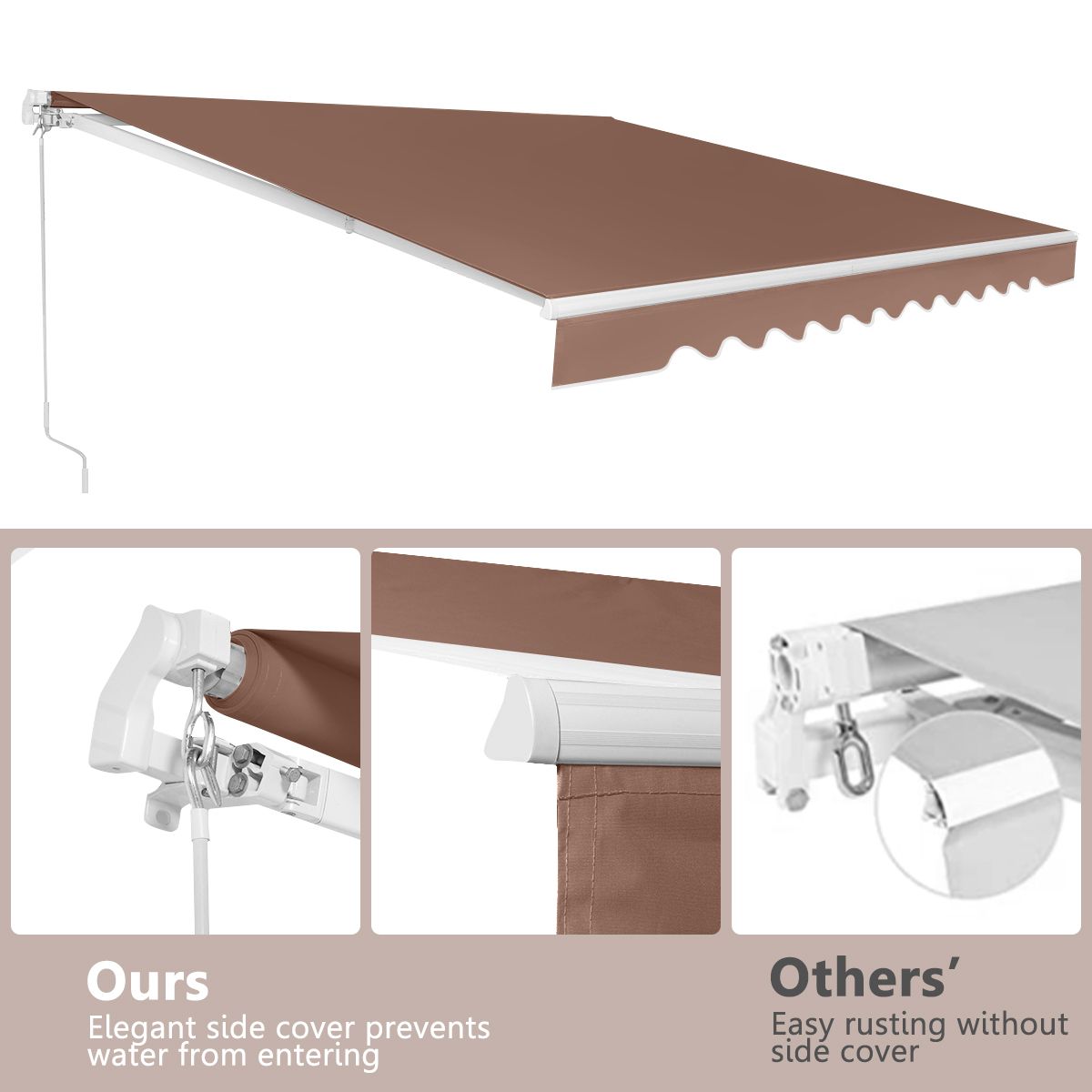 Store extensible Coast Sunshade 245 x 200 cm Marron