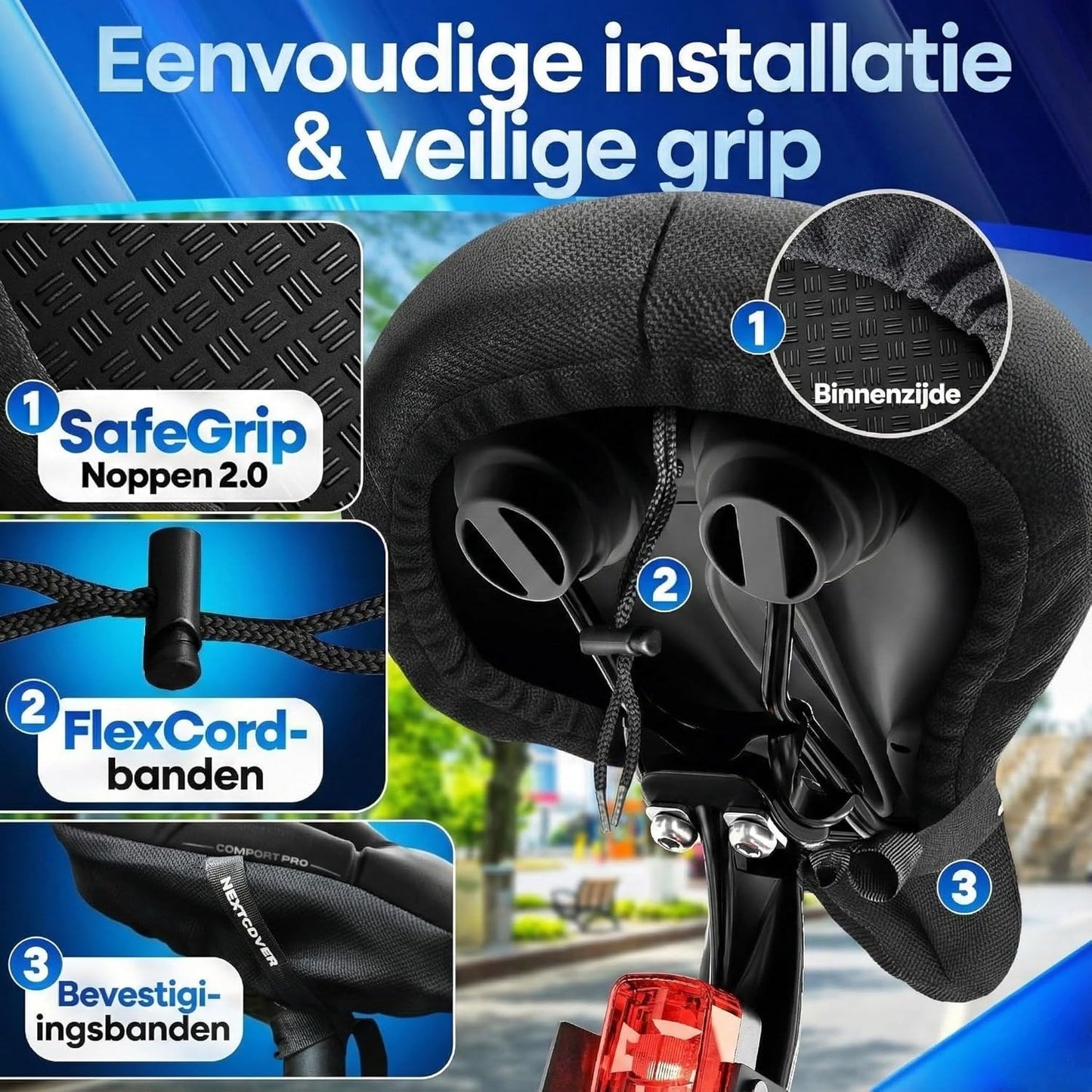 Housse de selle Nextcover CoverPro - Memory Foam 4.0 - Ergonomique - Vélo de ville