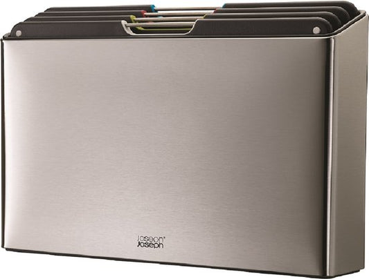 Joseph Joseph - Folio 4 planches à découper dans un support en acier - Acier inoxydable - Argent