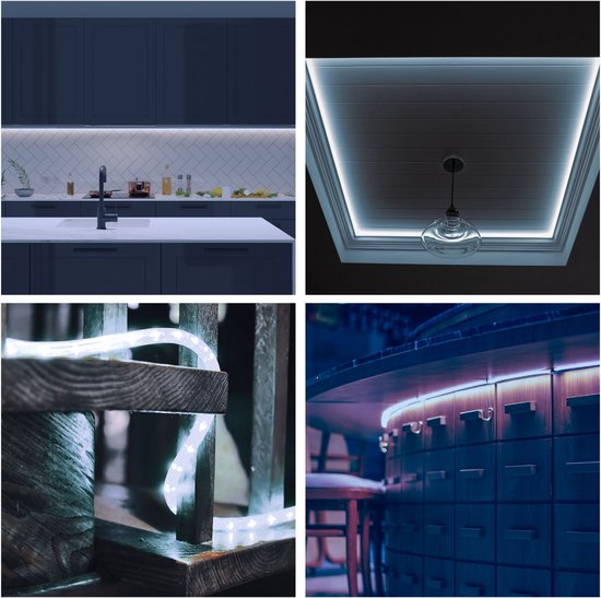 Guirlande lumineuse HQ-Power, 36 LED/mètre, 1 canal, pour l'intérieur et l'extérieur, blanc froid, 45 m